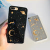 Gold moon stars planet glitter soft phone case