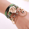 Woman Leather Rhinestone Rivet Watch