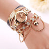 Woman Leather Rhinestone Rivet Watch