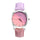 Retro Rainbow Design Leather Band Analog Alloy Quartz Wrist Watch